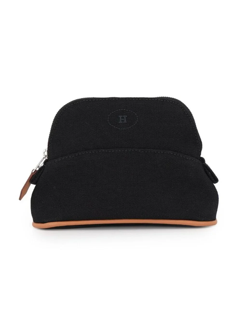 Hermes Pouch Bolide Mini Black Silver Cotton Case
